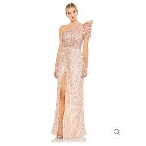 Mac Duggal Pink One-Shoulder Gown